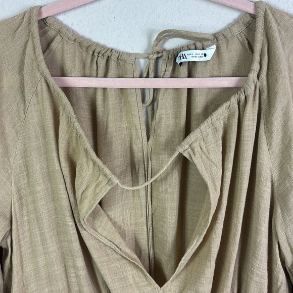 Zara Limited Edition Bohemian Taupe Tan Midi Dress size Large - Picture 5 of 14